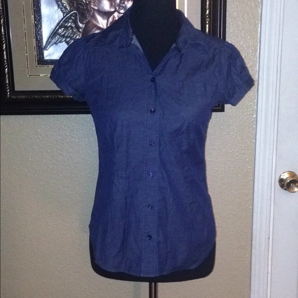Denim color blouse - Picture 1 of 4